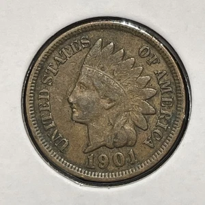 Centavo indio 1901 1C BN F5082 libertad completa 3 diamantes visibles - Imagen 1 de 3