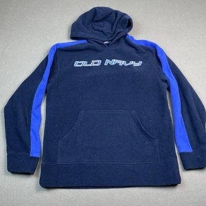 Old Navy Hoodie Mens Medium M Blue Fleece Spellout Logo Sweatshirt Retro - Picture 1 of 11