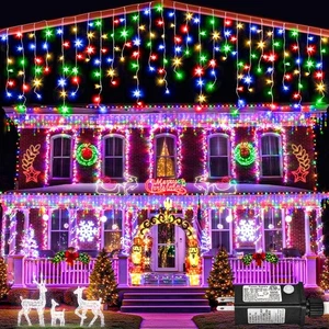 Icicle lights Outdoor - 33ft Christmas Lights with 400LED 75 Drops 8 Modes, P... - Picture 1 of 9