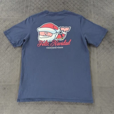 Camisa de Navidad Vineyard Vines Feliz Navidad Azul Manga Corta Niños Jóvenes 16 Foto 1 de 4