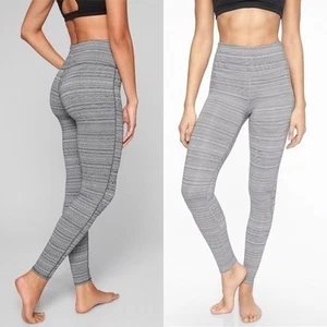Athleta High Rise Jacquard Chaturanga Stretto Silver Bells Fog Donna Taglia Small - Foto 1 di 9