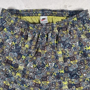 Vintage 90s Nike Mens XXL Geometric Aztec Tribal All Over Print Swim Trunks - Picture 1 of 9