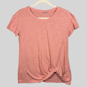 Ideology Shirt Women's S Knot-Front Top Pink Peach Sport Activewear - Picture 1 of 9