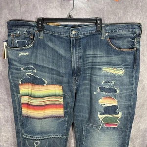 Polo Ralph Lauren Jeans Mens 46x30 Big Serape Hampton Relaxed Fit Patchwork - Bild 1 von 10