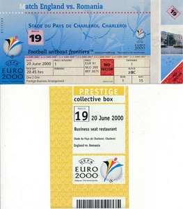TICKET: EURO 2000 Inglaterra v Rumanía - PARTIDO 19 + Bono Hospitalidad - Imagen 1 de 1