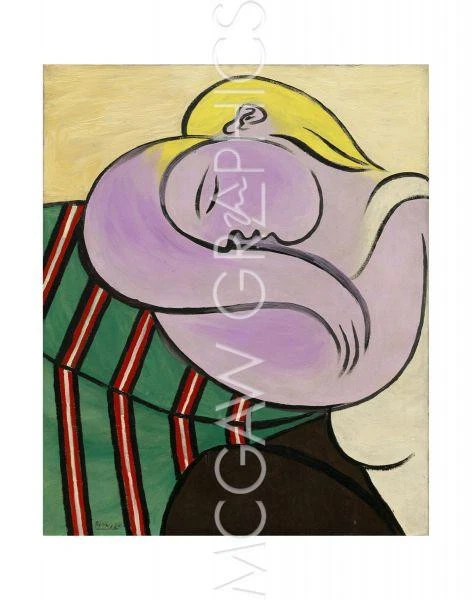 Mujer con Cabello Amarillo, Pablo Picasso, Decoración de Pared Hogar Arte Impresión 14" x 11" 4163 Foto 1 de 1