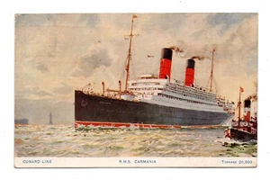 RMS CARMANIA, CUNARD SHIP LINE, ARTIST IMAGE ~ used Paquebot 1928 - Picture 1 of 2