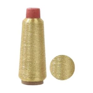 Metallic Machine Embroidery Threads Zari Thread Sewing Jewelry Making 1 Pc Cone - Picture 1 of 31