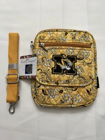 Viva Designs Missouri Tigers Floral Crossbody Bag Yellow White & Black NWT Cover