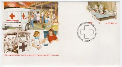 1989 FDC Australia - Australian Red Cross - 39 Cent Stamp, Melbourne Post Mark - Image 1 of 2