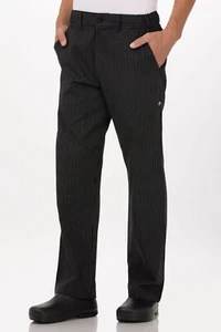 Chef Works Men's Professional Series Chef Pants Black/Stripe NEW SIZE XS - Picture 1 of 1