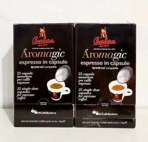 2 + Caffe Barbera Aromagic Espresso Nespresso Compatible Capsules 50 Count - Picture 1 of 3