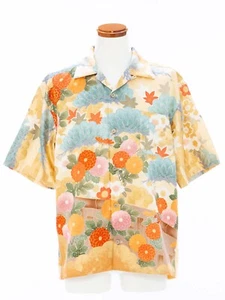 HAWAIIAN ALOHA SHIRT AH100383 JAPANESE VINTAGE KIMONO REVIVES , men's XL - Picture 1 of 9