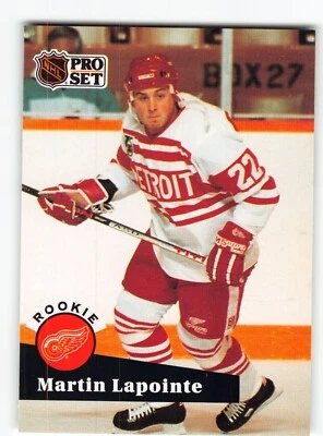 1991-92 Pro Set Martin Lapointe Rookie Card #532 Detroit Red Wings - Image 1 of 2