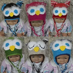 Wholesale Lot 10 Knit Cotton Newborn Baby Child Brown Owl Hat Photo Prop Hats - Picture 1 of 12