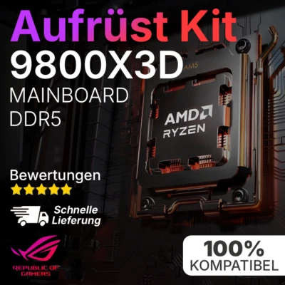 PC Bundle Aufrüstkit Set AMD Ryzen 7 9800X3D + Gaming ASUS Mainboard + DDR5 RAM - Bild 1 von 4