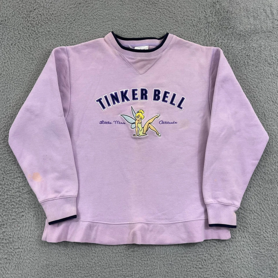 Винтажная женская толстовка Tinker Bell маленький мультфильм Disneyland Resort 90-е США - Изображение 1 из 4