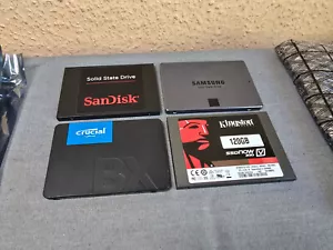 4x Stück SSD Festplatten SanDisk 128GB, Samsung 840EVO 250GB, crucial 480GB, Kin - Bild 1 von 9