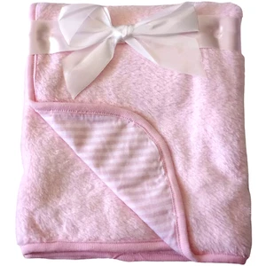 Starting Out Pink White Stripe Baby Girl Blanket Lovey Cotton Polyester Soft NWT - Picture 1 of 4