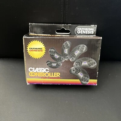 Wired Classic Controller for Sega Genesis Black - Image 1 of 2