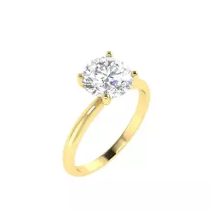 I2 J 1.56 Carat Round Diamond Solitaire Engagement Ring Prong Set 14K Solid Gold - Picture 1 of 7