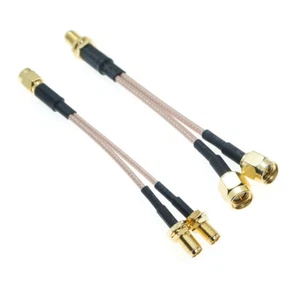 SMA to 2X SMA Male Female Y type Splitter Combiner Coaxial cable pigtail RG316 - Picture 1 of 5