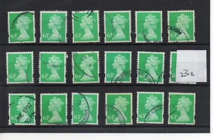GB - Machin - Wholesale - (AM 232) 63p value x 18 copies - used - Picture 1 of 1
