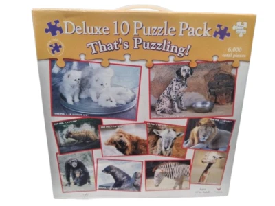 Deluxe 10 Puzzle Pack: That's Puzzling - 6,000 total pieces Animal Themes - New - Image 1 of 4