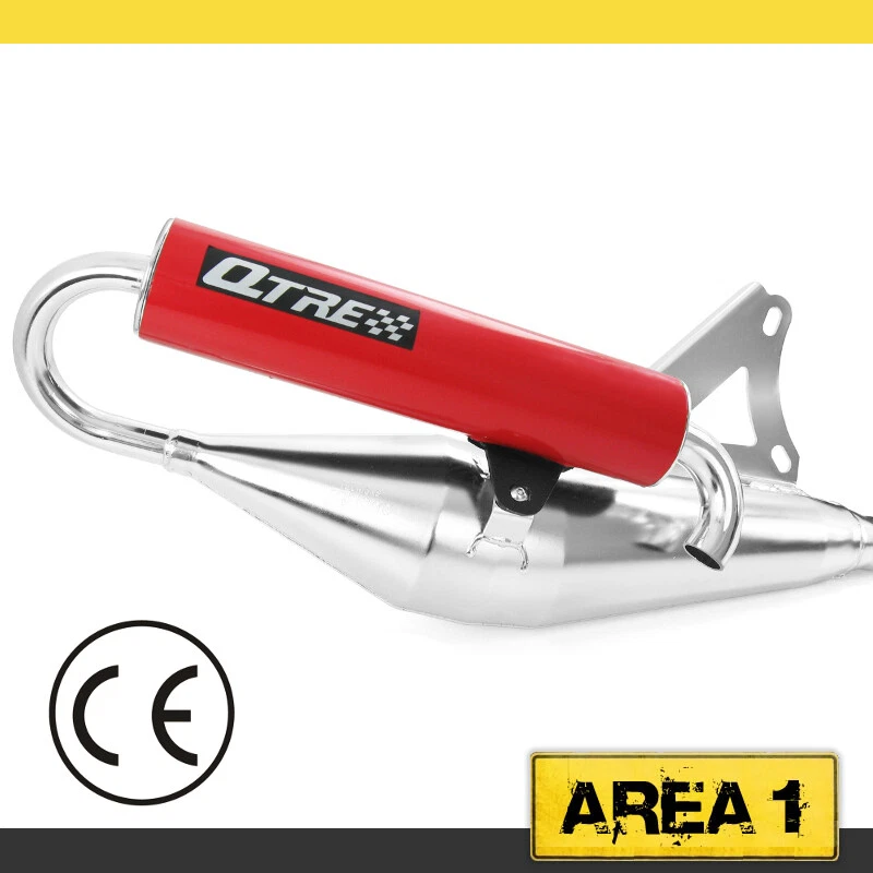 Échappement Sport Tecnigas Q-Ttre Chrome Rex Scooter 50,Tec Coureur Pearl (Rot / - Photo 1/1