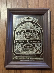 Vintage Chivas Regal Blended Scotch Whisky Framed Bar Mirror Sign Pub Man Cave - Picture 1 of 7