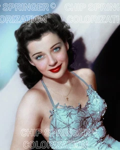 GAIL RUSSELL SMILING IN A STAR DRESS (#3) BEAUTIFUL COLOR PHOTO BY CHIP SPRINGER - Picture 1 of 1