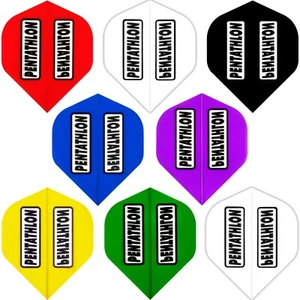 Pentathlon Transparent Plain Standard Dart Flights 5 Sets Solid Colours Thick - Picture 1 of 10