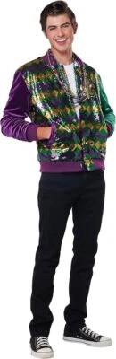 Mardi Gras Varsity Jacket Renaissance Adult Costume - Image 1 of 3