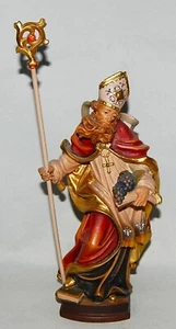 Coloured Wooden Figure, Saint Urban, Carving, Figurine, Sacred Art, 30cm - Picture 1 of 6