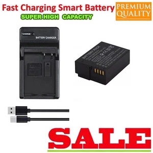 Battery +Smar Charger for DMW-BLC12 Panasonic Lumix DMC-FZ2500 DMC-G7 G5 GX8 G85 - Picture 1 of 9