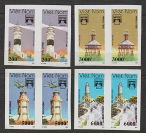 Estampillas de Vietnam 1992 faros Scott # 2380-2383 imperfectas + perforadas MNH - Imagen 1 de 1