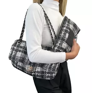 CHANEL Vintage CC Logo Matelasse Shoulder Bag With Pouch Black Silver Nylon - Picture 1 of 16