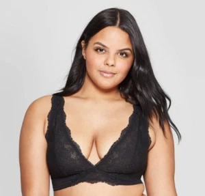 Women's Unlined High Apex Bralette - Auden - Black - Various Sizes - S128 - Picture 1 of 4