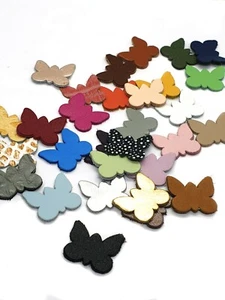 50pcs Geniune Leather butterfly die cut appliques cut out for leather crafts - Picture 1 of 6