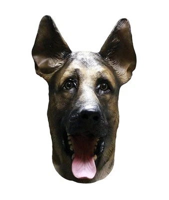 German Shepherd Alsatian Mask Dog Latex Full Head Halloween Canine Fancy Dress - Image 1 of 2