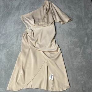 Vestido CUPSHE Mujer Mediano Satinado Vestido Un Hombro Acampanado Cubrir Vestido Playa - Imagen 1 de 6