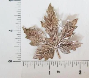 32994         Matte Silver Oxidized Victorian Maple Leaf Brass Jewelry Finding - Picture 1 of 1