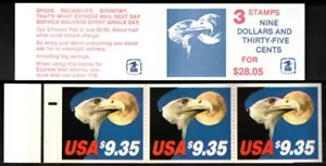 US Scott 1909a $9.35 Booklet BK 140B ~ F/VF ~ NH ~ Pane 3 stamps ~ Aug 12, 1983 - Picture 1 of 1
