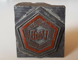 DDR Klischee VDGB Vereinigung der gegenseitigen Bauernhilfe Druckstempel #014 - Bild 1 von 7