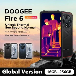 Global Version DOOGEE Fire 6 IP68 Phone Thermal Imaging Android 14 10400mAh 50MP - Afbeelding 1 van 16