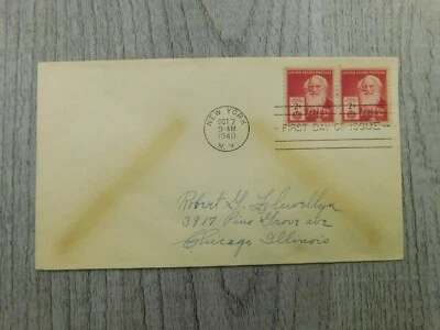 First Day Of Issue Samuel F Morse New York OCT 1940 Vintage Stamps Posted Cover - Image 1 of 3
