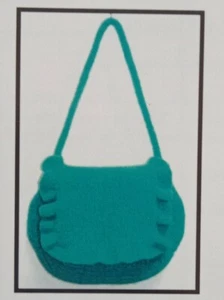Designs by Shelley Knitting Pattern FANCY FELTED BAG purse flap ruffle handle - Picture 1 of 2