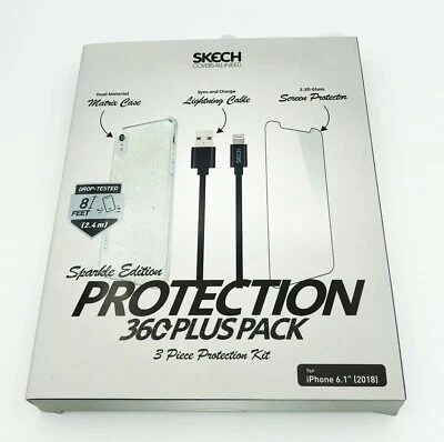 Skech 360 Plus KIT - CASE + LIGHTNING CABLE + TEMPERED GLASS for Apple iPhone XR — 第 1/4 张图片