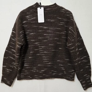 $148 Varley Albion Boxy Knit Wool Blend Sweater Sz Sm Coffee Bean Pale Mauve NWT - Picture 1 of 21