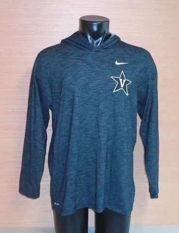 Vanderbilt University Nike Dri-Fit Tee Gray Charcoal Pullover Hoodie Shirt Large Cover